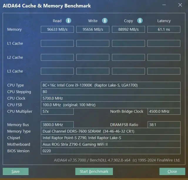 ASUS ROG STRIX Z790 E WiFi II DDR5 7600 Test