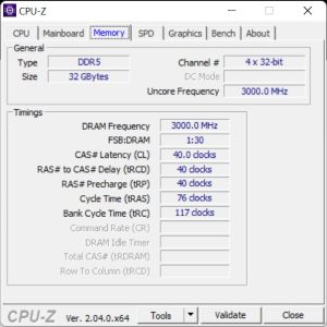 PNY XLR8 Gaming MAKO RGB EXPO Profile CPU Z 1