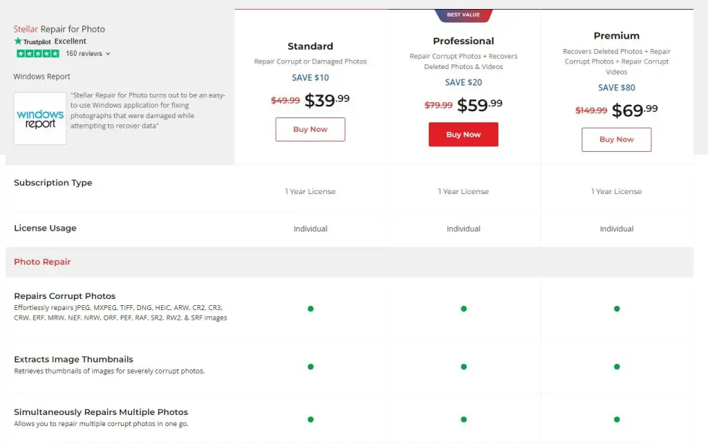Stellar Repair for Photo Pricing