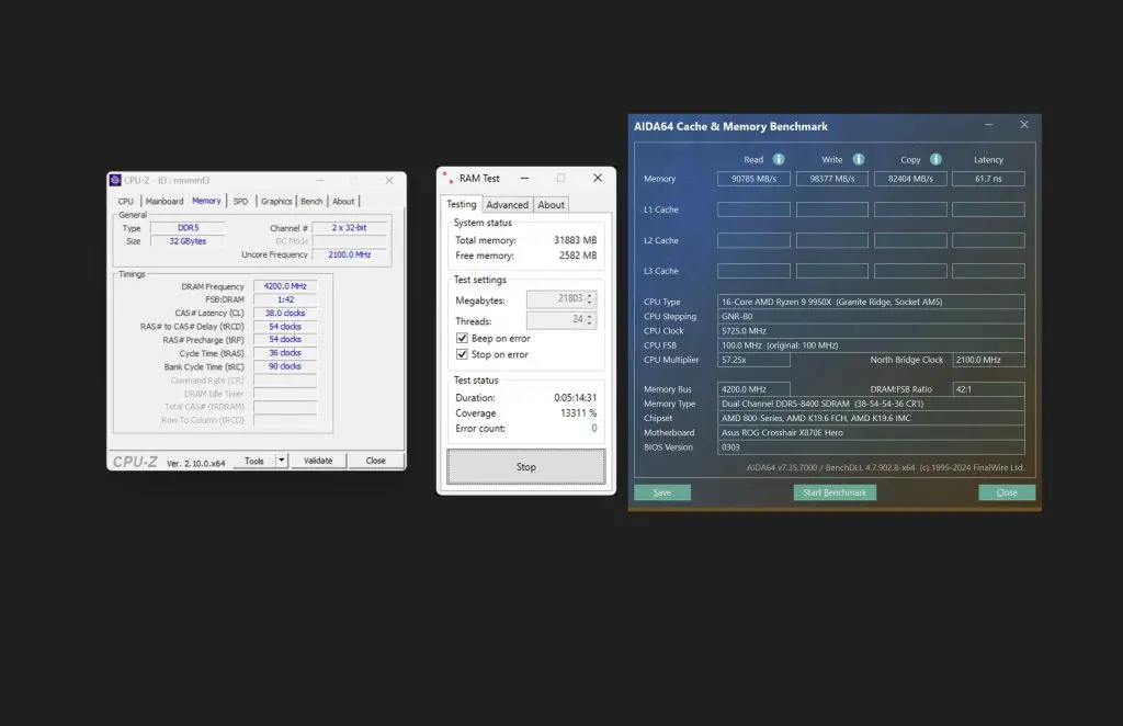 X870E Hero DDR5 8400 Test
