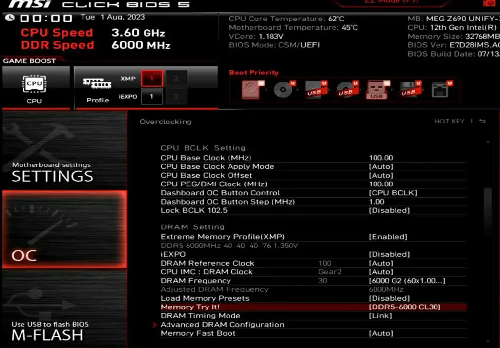 XPG Lancer DDR5 BIOS 02