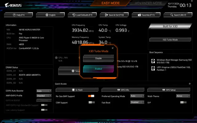 GIGABYTE X3D BIOS